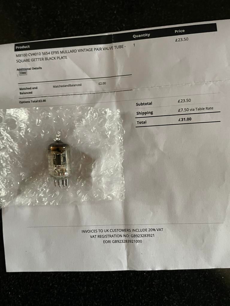 2X Mullard CV4010 EF95 Vintage Paar Buizen - Vierkante Get, Ophalen of Verzenden