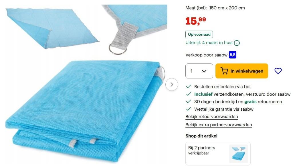 Anti-zand mat / zandwerend strandlaken / picknickkleed, Hobby en Vrije tijd, Ophalen, Zo goed als nieuw