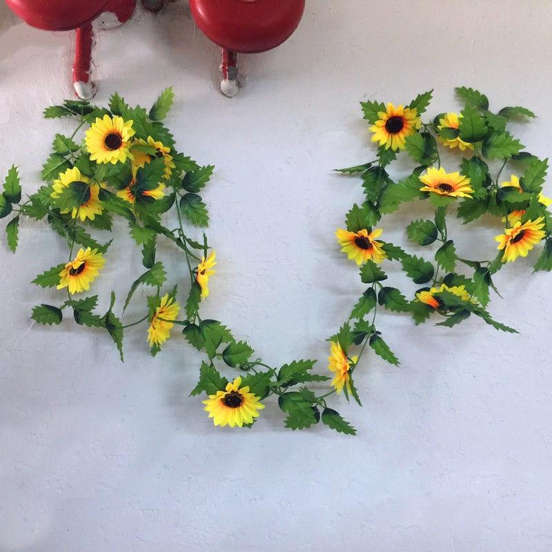 Kunst Zonnebloem Slinger / Nep Plant Namaak Bloem Hangplant, Verzenden, Nieuw, Kunstbloem