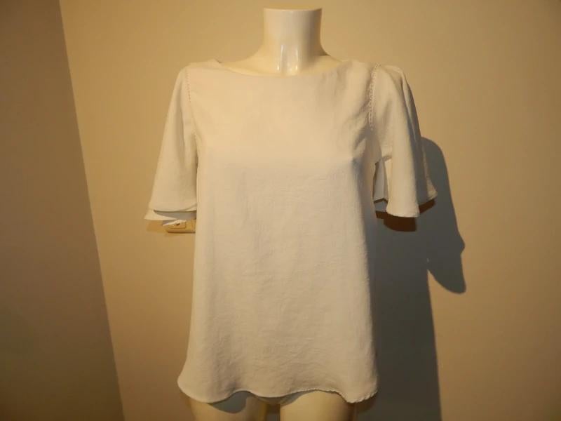 BA&SH off white shirt top wijde uitlopende mouw open werk 2M