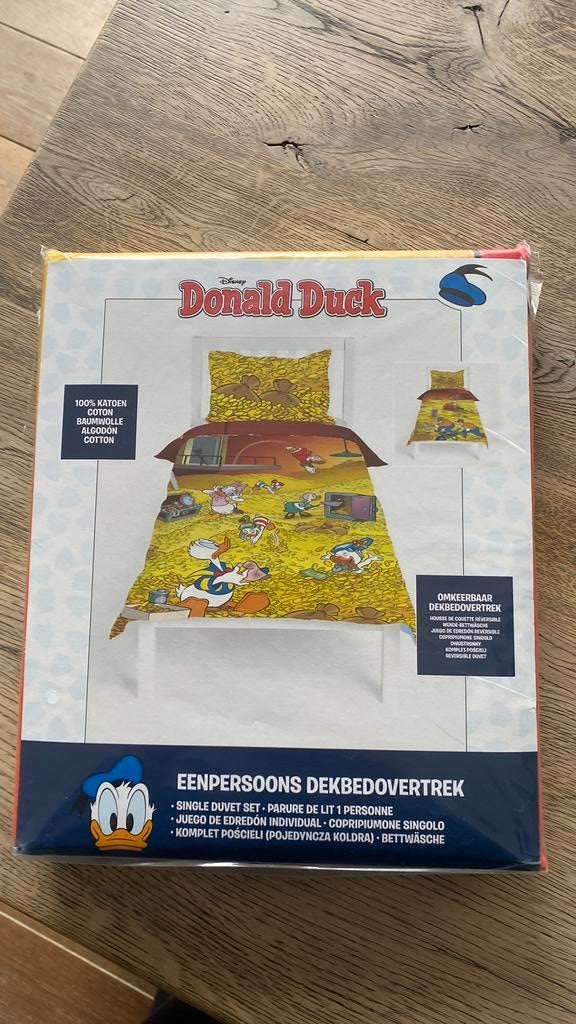 Eenpersoons dekbedovertrek Donald Duck, Ophalen of Verzenden, Zo goed als nieuw, Jongetje of Meisje, Dekbedovertrek