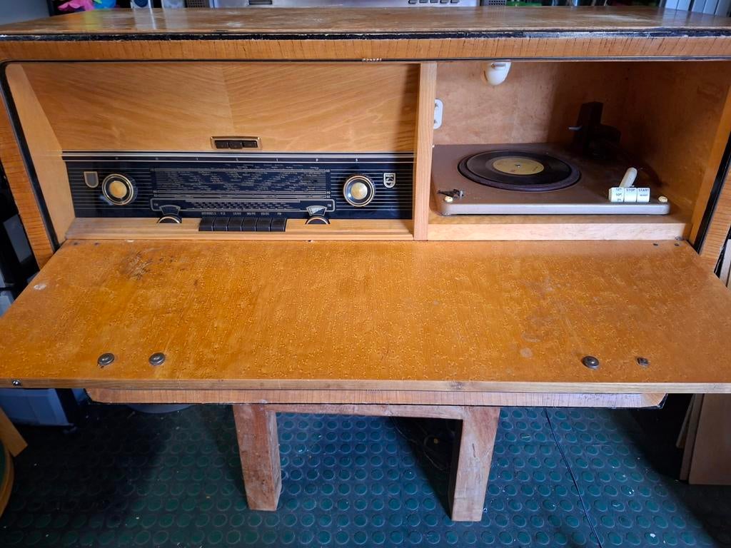 Vintage Radio Meubel met Platenspeler - Philips, Ophalen