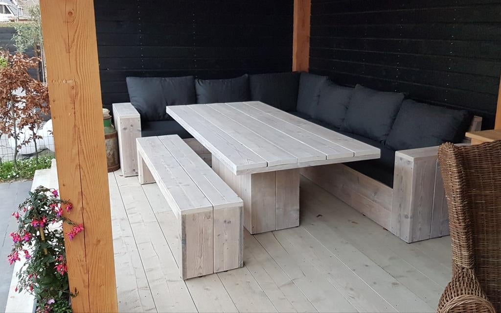Douglas plantenbak bloembak steigerhout loungebank loungeset, Tuin en Terras, Ophalen of Verzenden, Rechthoekig, Hout, Binnen