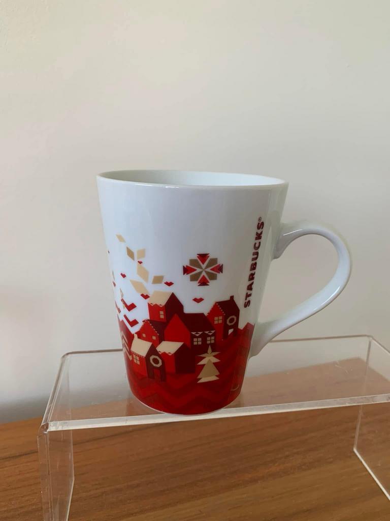 Starbucks Kerst Mok 'Kerstdorpje' Wit Rood Goud - Nieuw, Ophalen of Verzenden, Nieuw