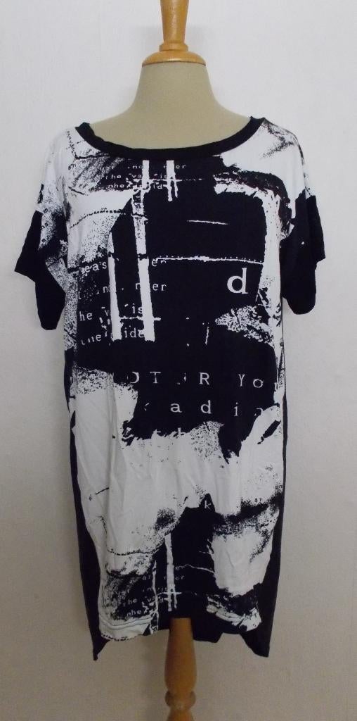 Leuke zwart/witte print tuniek van Elsewhere! L, Ophalen of Verzenden, Zo goed als nieuw, Maat 42/44 (L), Overige kleuren