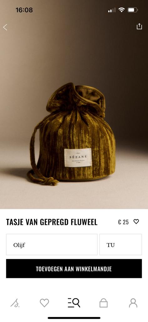 Sézane tasje van fluweel, Ophalen, Zo goed als nieuw, Schoudertasje