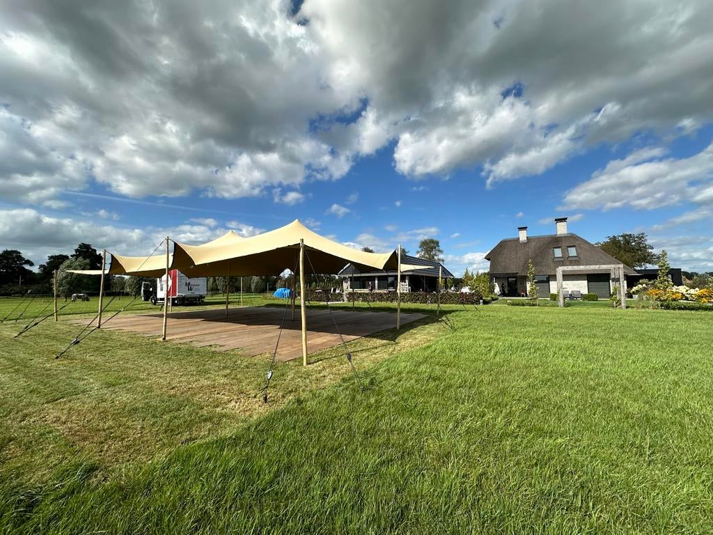 Stretchtent 10 x 15m Te Koop, Opvouwbaar, Overige typen, 6 meter of meer, Zo goed als nieuw