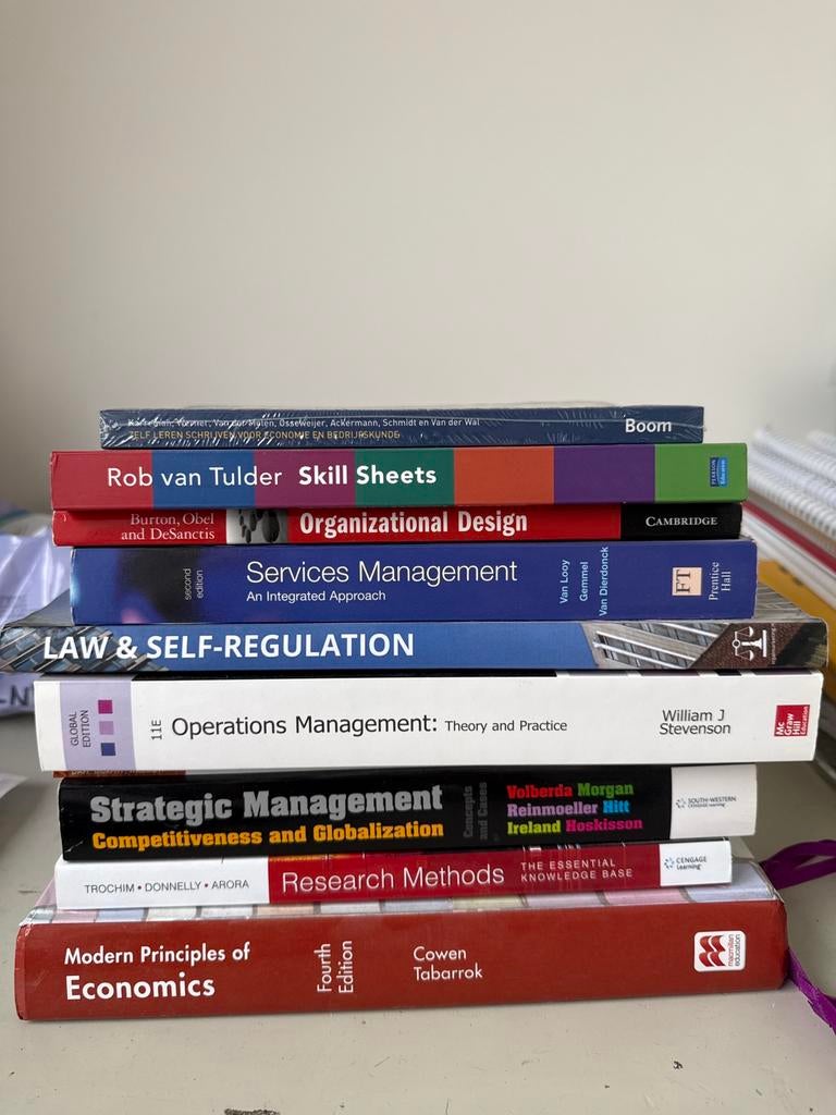 Boekenbundel van 10 Bedrijfskunde studieboeken, Ophalen, Beta, Zo goed als nieuw, HBO