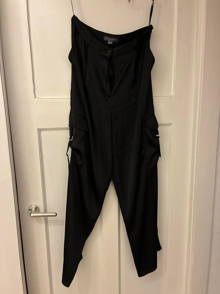 Glanzende satijnen broek maat 40, Maat 38/40 (M), Zwart, Ophalen of Verzenden, Zo goed als nieuw