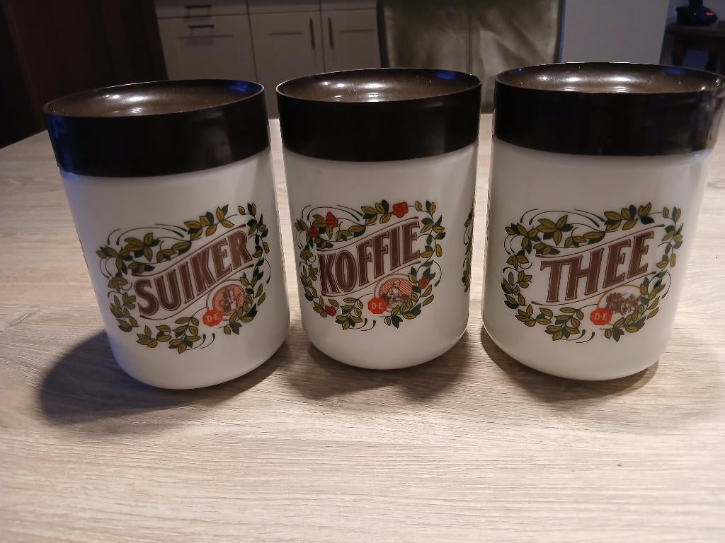 Voorraadbussen Douwe Egberts, Verzamelen, Blikken, Gebruikt, Koffie, Douwe Egberts, Ophalen of Verzenden