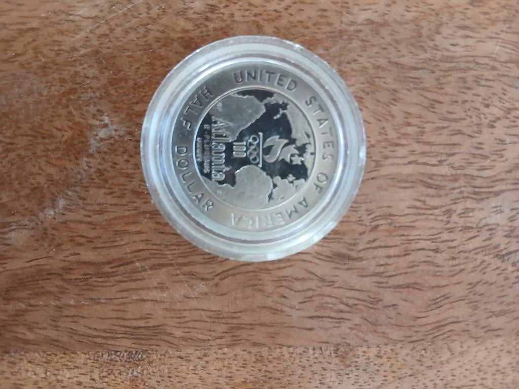 Herdenkingsmunt Olympische Spelen Atlanta 1996, Postzegels en Munten, Edelmetalen en Baren, Zilver, Ophalen of Verzenden
