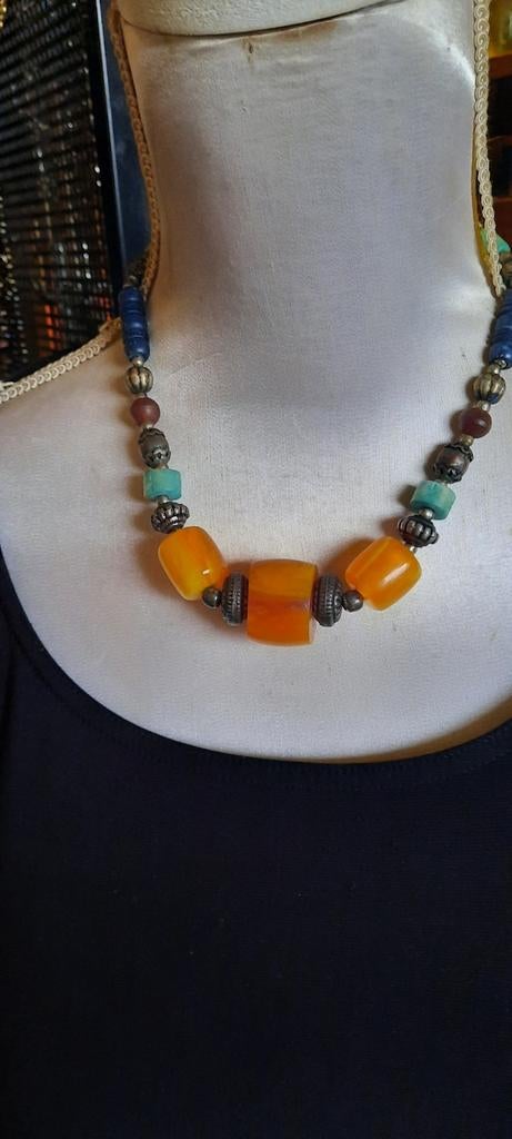 Antieke  etnische bakeliet ketting., Sieraden, Tassen en Uiterlijk, Kettingen, Ophalen of Verzenden, Overige materialen