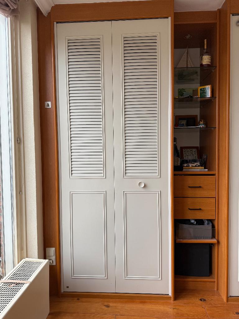 Kazed Metalen Louvre Vouw kastdeur, Ophalen, Minder dan 80 cm, 215 cm of meer, Binnendeur