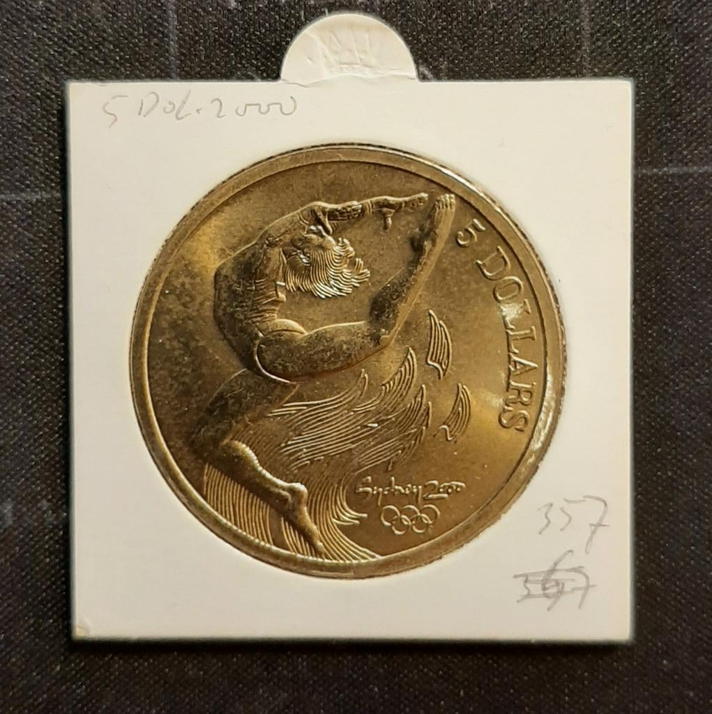 5 Dollars Australië 2000 (Gymnastiek), Postzegels en Munten, Munten | Oceanië, Ophalen of Verzenden, Losse munt