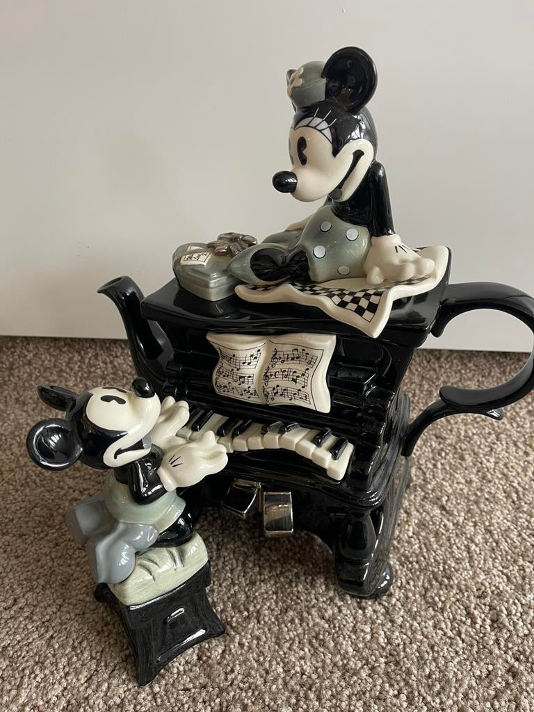 “Disney Showcase Mickey Minnie Piano Theepot Limited Edition, Ophalen, Mickey Mouse, Zo goed als nieuw, Servies