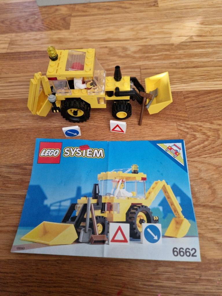 Lego System 6662 Backhoe Loader - Complete Set, Kinderen en Baby's, Speelgoed | Duplo en Lego, Ophalen of Verzenden, Gebruikt