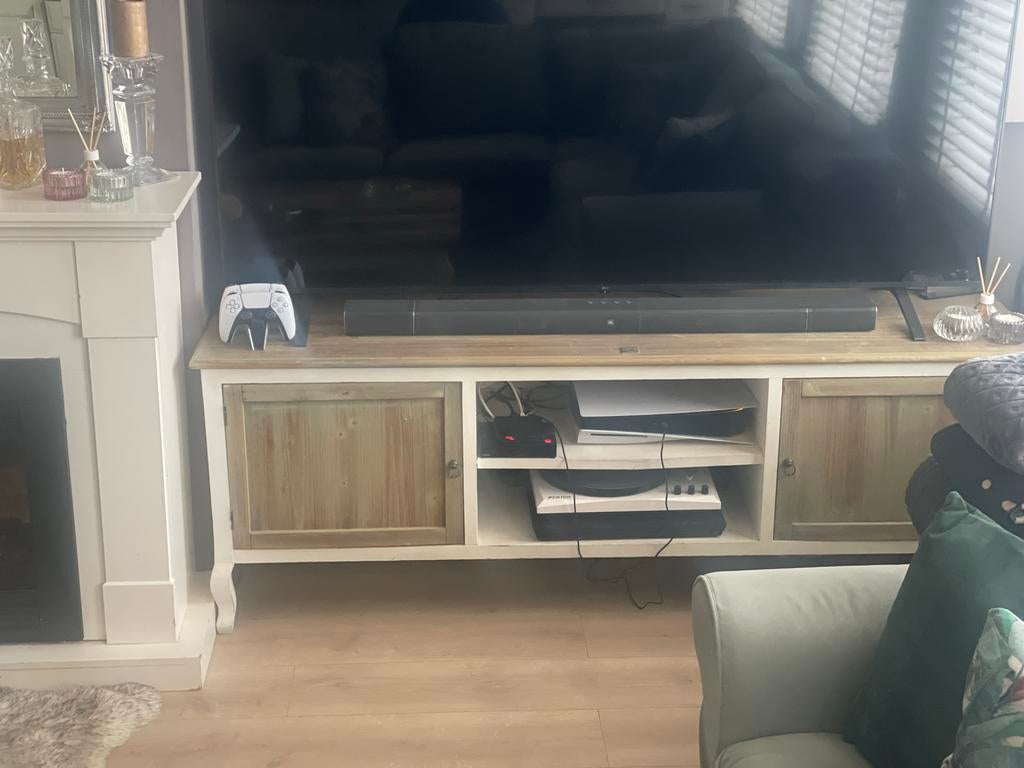 Rivièra Maison Look-a-Like TV Meubel, Ophalen, 150 tot 200 cm, 25 tot 50 cm, Landelijk
