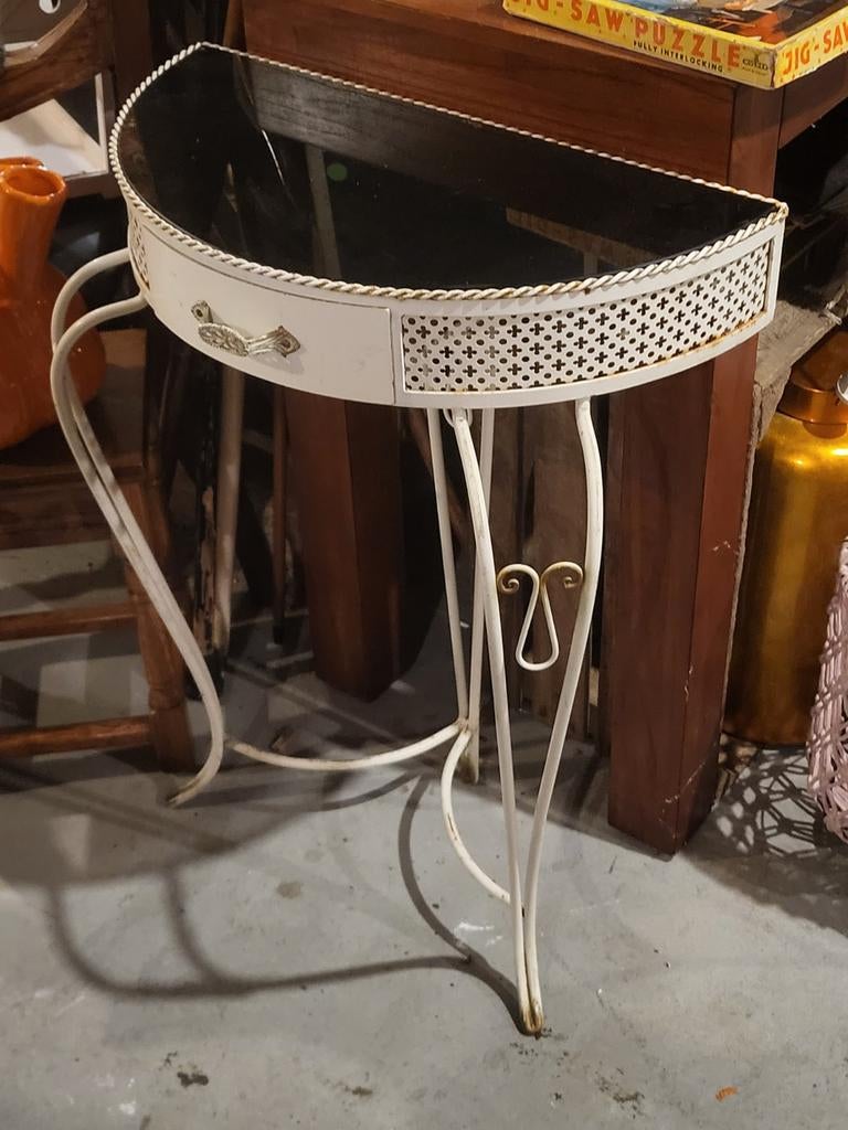Sidetable brocante metaal, Huis en Inrichting, Tafels | Sidetables, Ophalen, 50 tot 100 cm, Metaal, 25 tot 50 cm