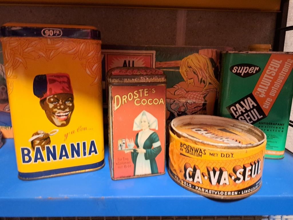 Lotje originele oude reclame blikken, Ophalen of Verzenden, Gebruikt