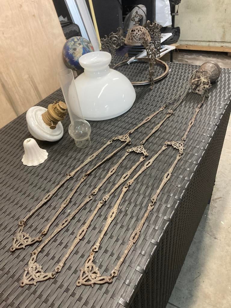 Antieke olielamp hanglamp, Ophalen