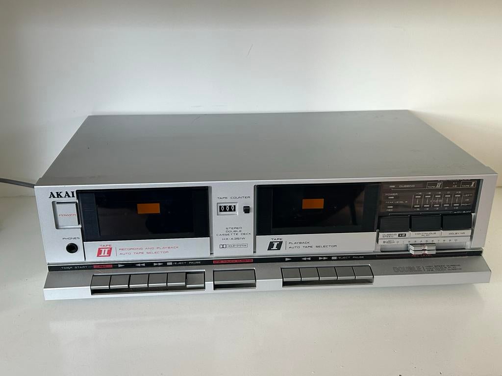 Akai HX-A35W Dubbel Cassettedeck, Audio, Tv en Foto, Cassettedecks, Ophalen of Verzenden, Dubbel, Akai