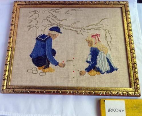 KNIKKERENDE KINDEREN * GEBORDUURD * In Lijst *, Antiek en Kunst, Verzenden