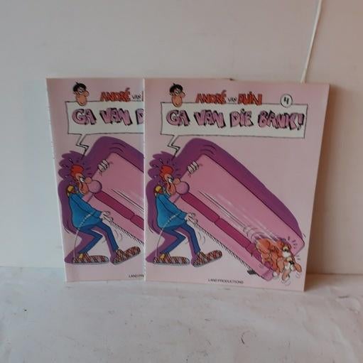 Stripboek Andre van Duin deel 04 Ga van die bank 2 exemplaar, Boeken, Stripboeken, Meerdere stripboeken, Ophalen of Verzenden