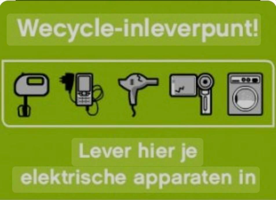 Inleverpunt  voor  oude apparaten / Wecycle, Ophalen of Verzenden, Zo goed als nieuw