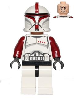 Lego Star Wars Clone Trooper Captain (phase 1) Scowl sw0492, Ophalen of Verzenden, Gebruikt, Losse stenen, Lego