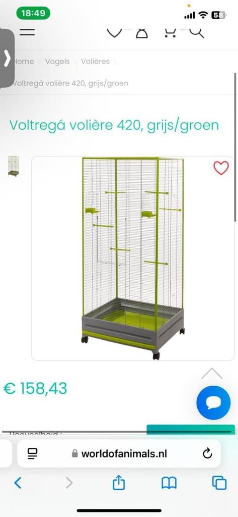 Vogelkooi, Dieren en Toebehoren, Ophalen of Verzenden