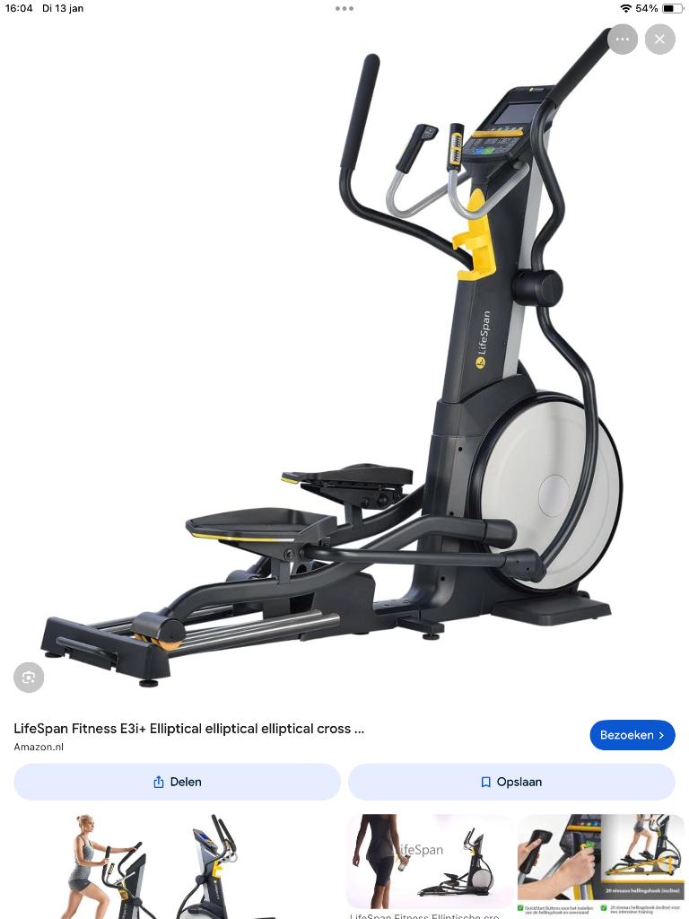 LifeSpan E3I+ crosstrainer semi-professional, Ophalen, Benen, Zo goed als nieuw, Crosstrainer