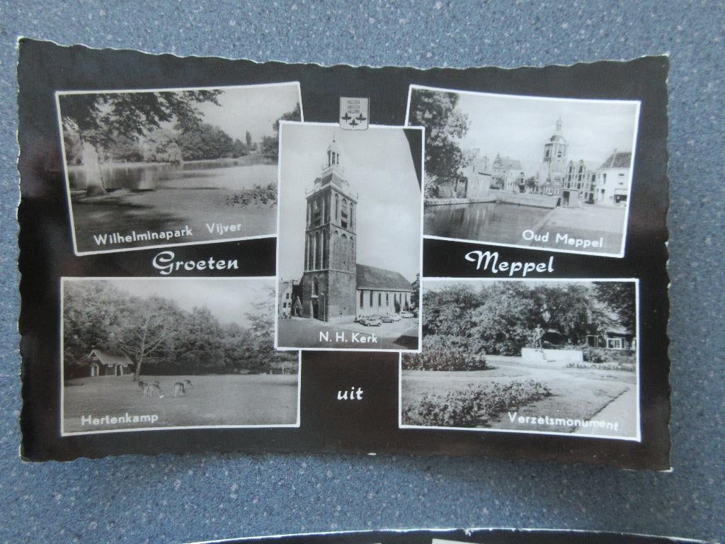 Meppel, Groeten uit..... / 5-luik r.b. Oud Meppel, Verzenden, 1940 tot 1960, Gelopen, Drenthe
