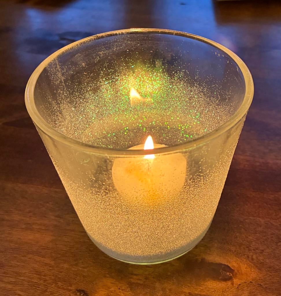 Groene Glitter Kaarsenhouder, Ophalen, Overige materialen, Zo goed als nieuw, Groen