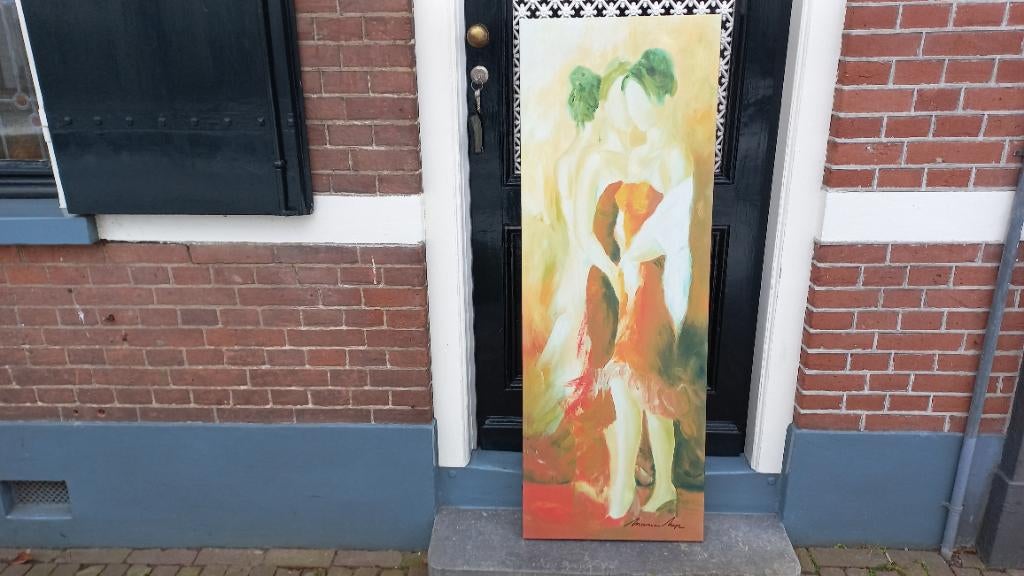 schilderij Theater  Marion Nap 50 x 140 cm. doek R, Antiek en Kunst, Ophalen of Verzenden