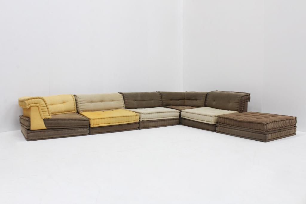 Vintage Roche Bobois Mah jong sofa set van 17, Ophalen, 300 cm of meer, Vierpersoons of meer, Vintage, design