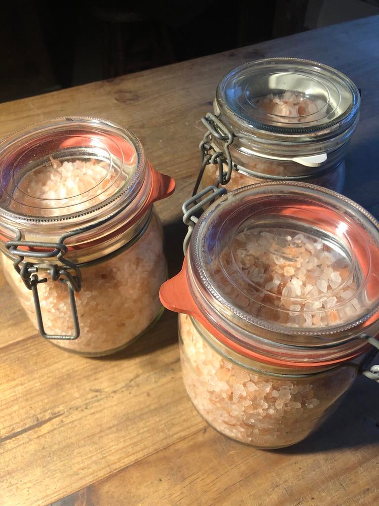 Weckpotten met Himalaya zout. Per pot, Diversen, Levensmiddelen, Ophalen of Verzenden