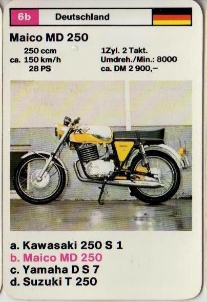 Kw1118 motorkaartje 6B maico md 250, Ophalen of Verzenden, Motoren