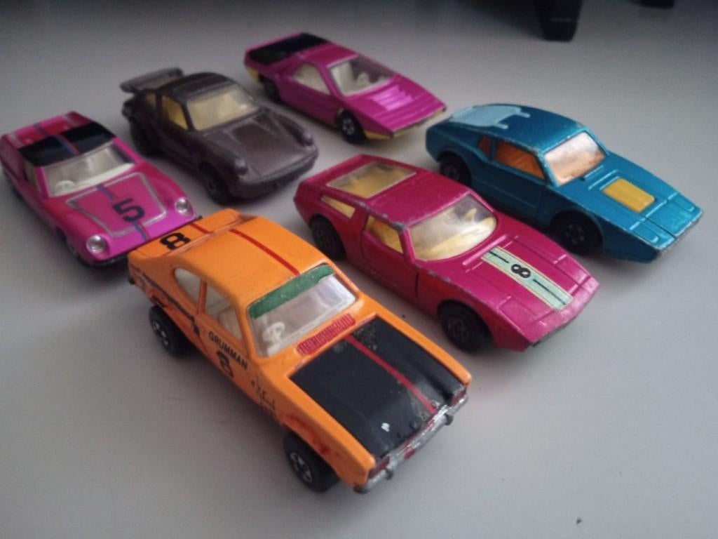 Leuk setje met Lesney / Matchbox autos, oa Porsche, Saab,, Ophalen of Verzenden