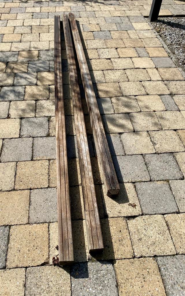 3 hardhouten palen bankirai, Tuin en Terras, Ophalen, Zo goed als nieuw, Minder dan 180 cm, Palen