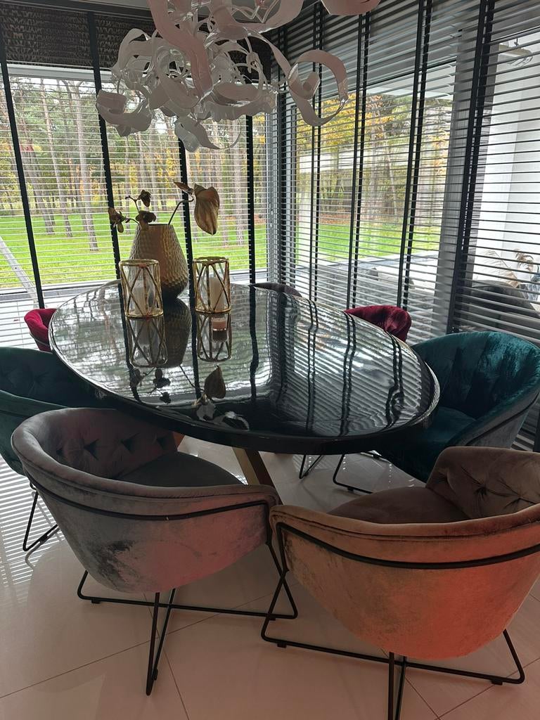 Zwarte Epoxy Tafel, Ophalen, 150 tot 200 cm, Eikenhout, 200 cm of meer