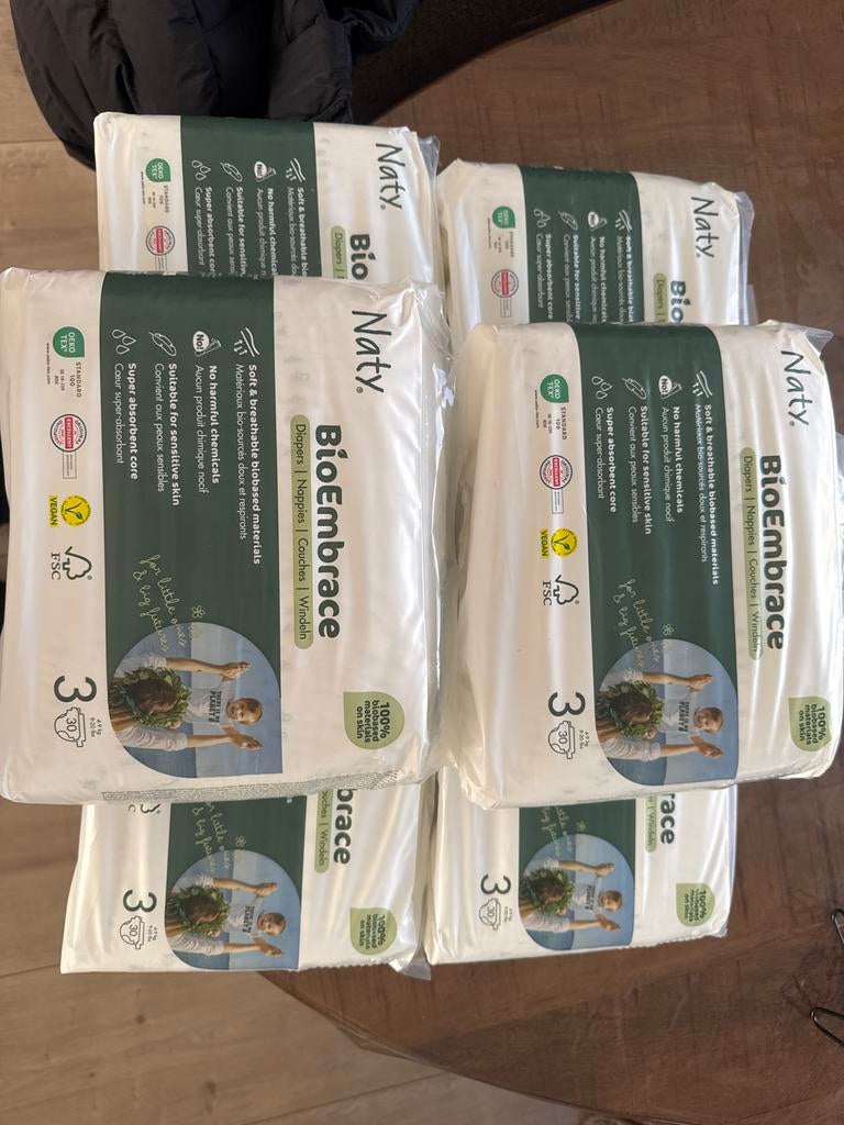 Naty Bio luiers maat 3, 6 pakken 30 stuks, Ophalen of Verzenden, Nieuw, Jongetje of Meisje