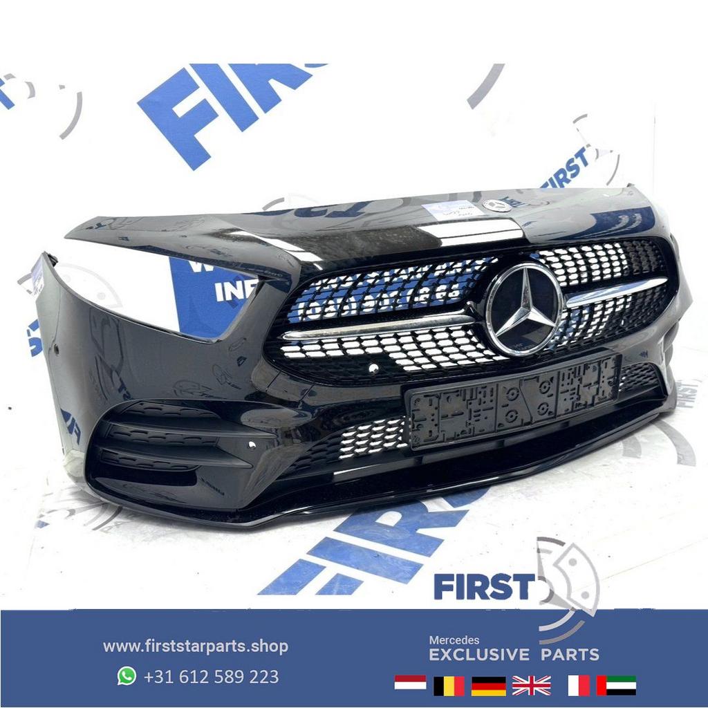 W177 A35 AMG LINE VOORBUMPER COMPLEET ZWART WIT GRIJS BUMPER, Gebruikt, -, Voor, Ophalen of Verzenden