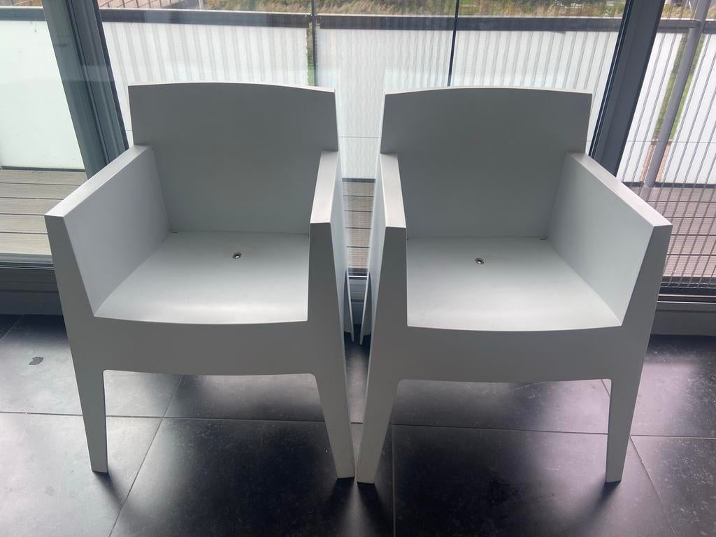 8x Philip Starck deskgn stoelen, Driade Toy, wit, Huis en Inrichting, Stoelen, Gebruikt, Vijf, Zes of meer stoelen, Kunststof