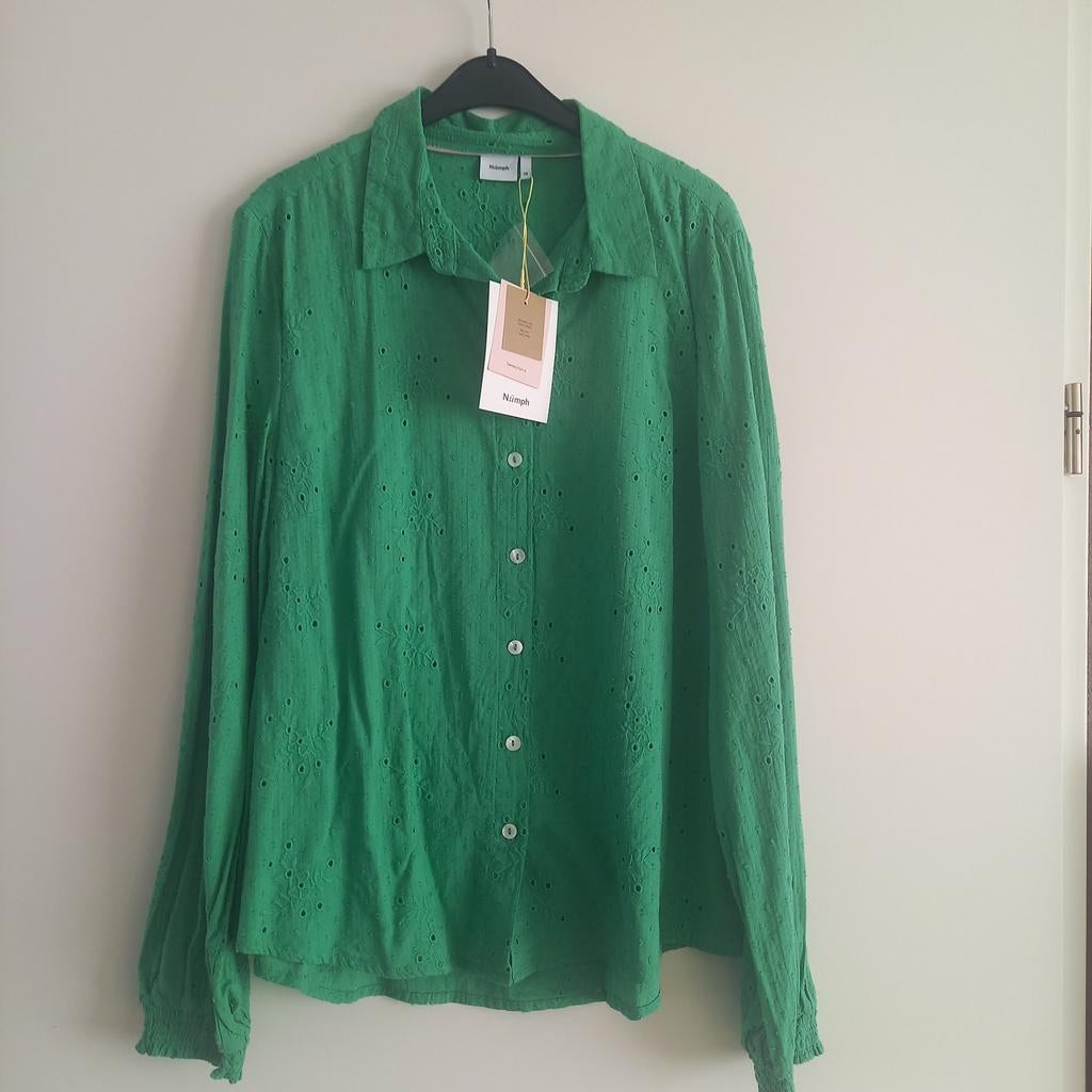 Numph mooie groene blouse mt 38 nieuw, Kleding | Dames, Blouses en Tunieken, Nieuw, Maat 38/40 (M), Groen, Ophalen of Verzenden