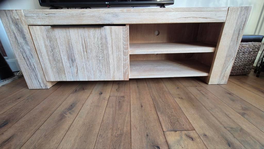 Tv-kast, Huis en Inrichting, Kasten | Televisiemeubels, Ophalen, 100 tot 150 cm, Eikenhout, Zo goed als nieuw