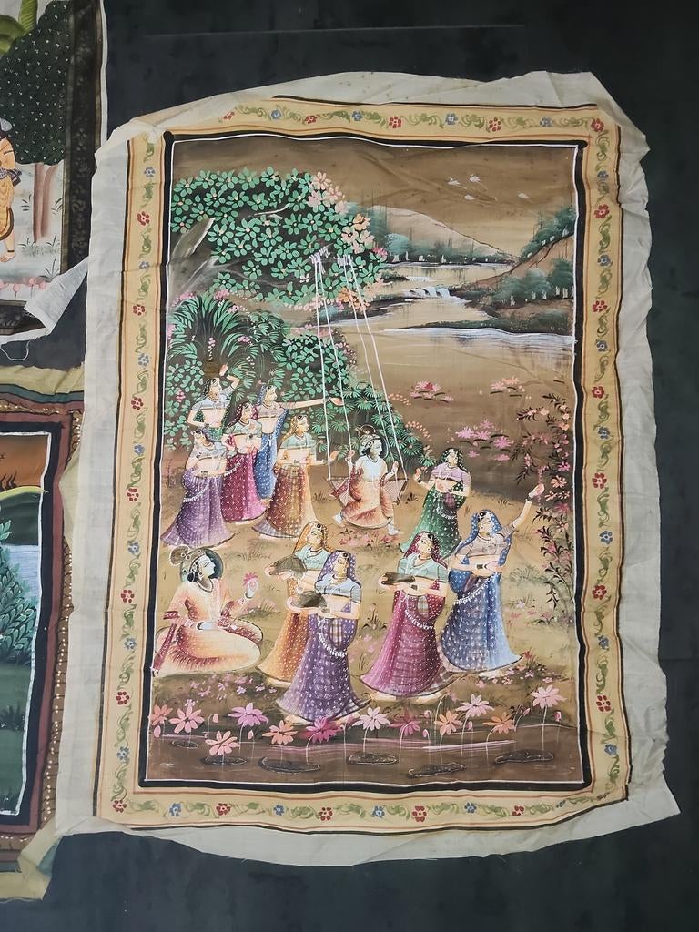 Handgeschilderd Indiaas miniatuur schilderij, Ophalen of Verzenden