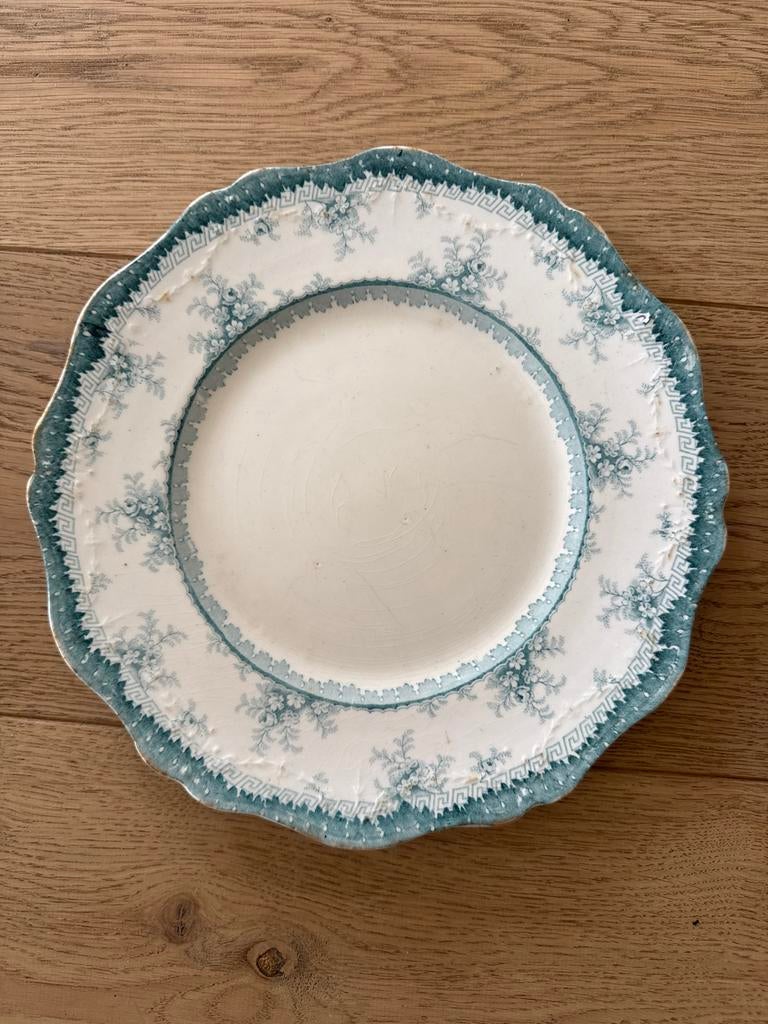 Antiek Hamilton bord, blauw-wit bloemmotief, Antiek en Kunst, Antiek | Servies los, Ophalen of Verzenden