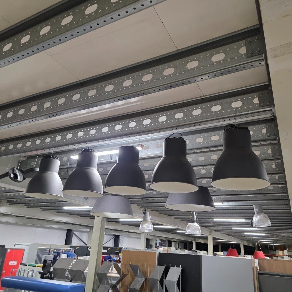 5x   grote lichtgewicht metalen hanglampen 45 cm doorsnede, Huis en Inrichting, Ophalen, Gebruikt, Minder dan 50 cm