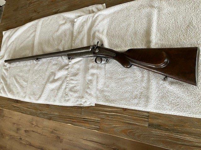 Antiek vrijgesteld Jachtgeweer met damastlopen, Ophalen of Verzenden, Overige soorten, Overige gebieden, Overige typen