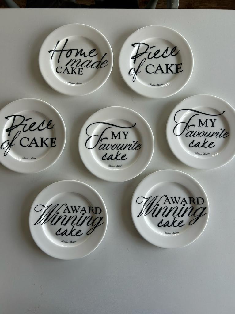 Riviera Maison gebaksbordjes, Huis en Inrichting, Keuken | Servies, Ophalen, Gebruikt, Keramiek, Bord(en)